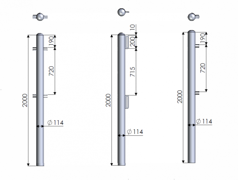 Plain Post (No hangers) 114mmx4mm