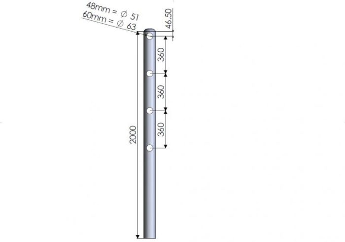 1-Way & 2-Way with hangers - Crush Posts c/w Holes